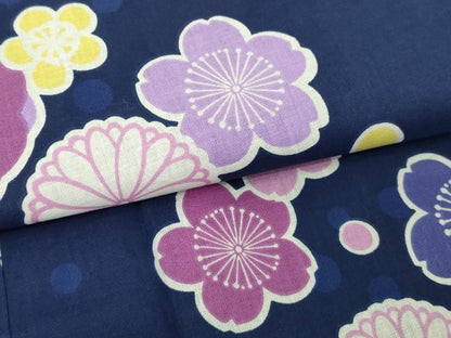 平和屋着物∴夏物　浴衣　舞梅文　綿　逸品　DABJ4323cd