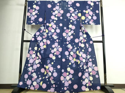 平和屋着物∴夏物　浴衣　舞梅文　綿　逸品　DABJ4323cd