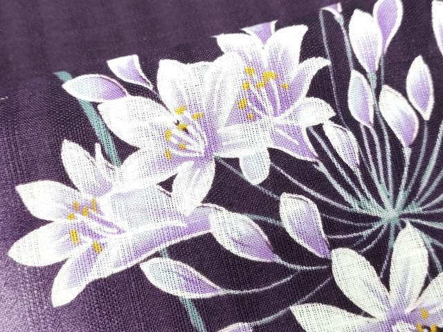 平和屋着物∴夏物　浴衣　草花文　綿　逸品　DABJ4331cd