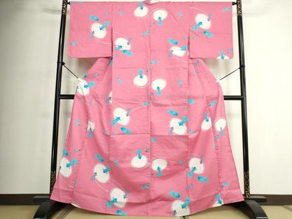 平和屋着物∴夏物　浴衣　金魚　綿　逸品　DABJ4339cd