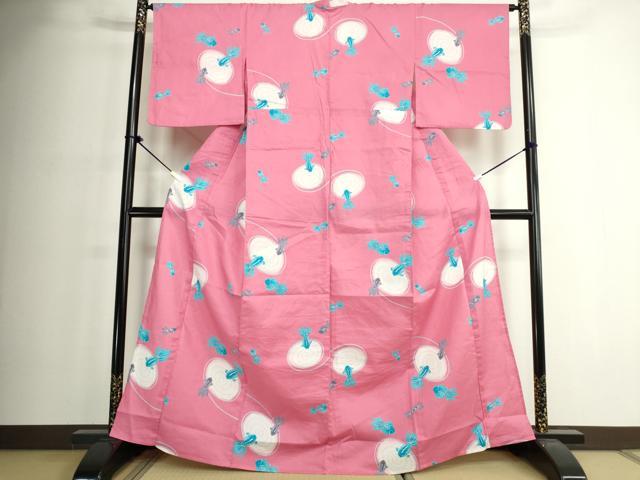 平和屋着物∴夏物　浴衣　金魚　綿　逸品　DABJ4339cd
