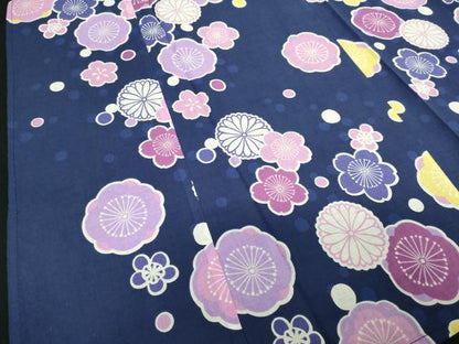 平和屋着物∴夏物　浴衣　舞梅文　綿　逸品　DABJ4323cd