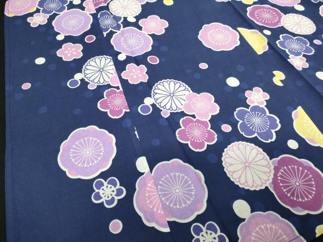 平和屋着物∴夏物　浴衣　舞梅文　綿　逸品　DABJ4323cd