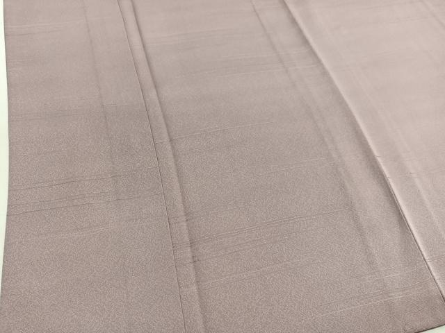平和屋着物▽上質な色無地　単衣　横段地紋　赤白橡色　正絹　逸品　BAAY4506hv