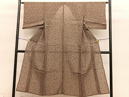 平和屋着物＊夏物　小千谷ちぢみ　抽象文様　麻　逸品　BAAY4527hv
