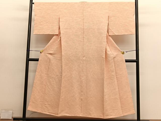 平和屋着物■上質な色無地　幾何学地紋　杏色　そごう扱い　正絹　逸品　BAAY4608hv