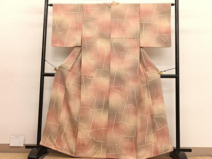 平和屋着物■上質な小紋　手描き　草花文　暈し染め　正絹　逸品　BAAY4602hv