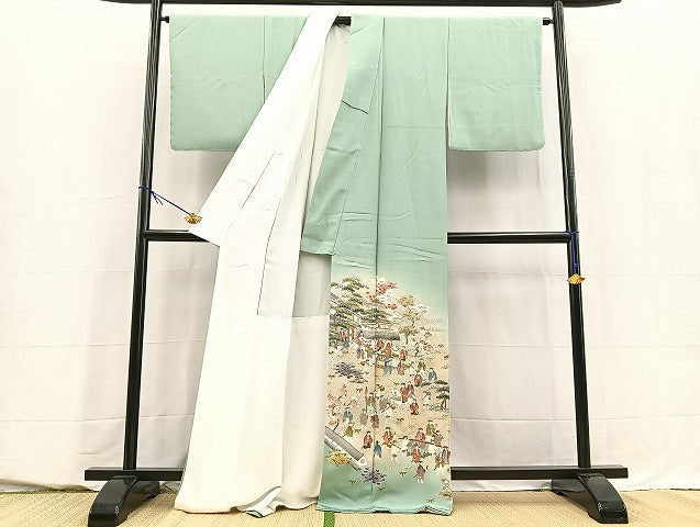 平和屋着物■豪華色留袖　作家物　大名行列　暈し染め　金糸　正絹　逸品　未使用　BAAY5499yc
