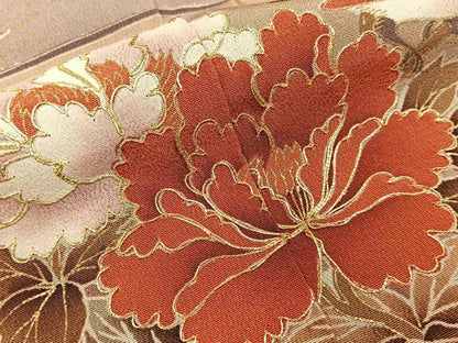 平和屋着物■豪華黒留袖　駒刺繍　地紙花鳥文　金彩　正絹　逸品　BAAY6598hj