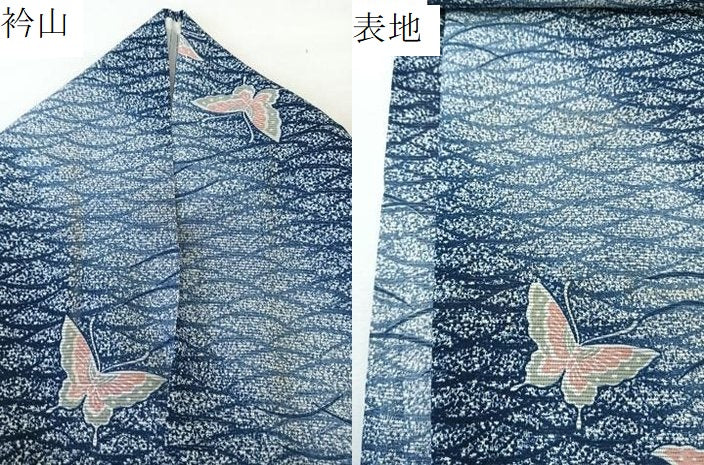 平和屋着物＊夏物　小紋　絽　舞蝶文　洗える着物　CABL6899xi