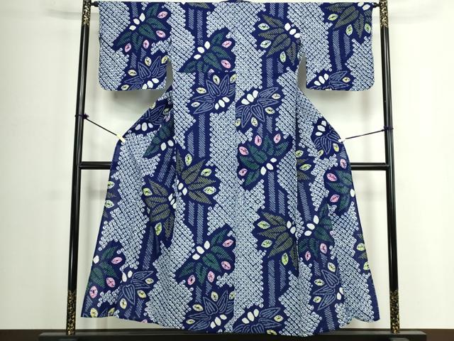平和屋着物∴夏物　浴衣　有松鳴海絞り　笹間道　綿　逸品　DABJ4294cd