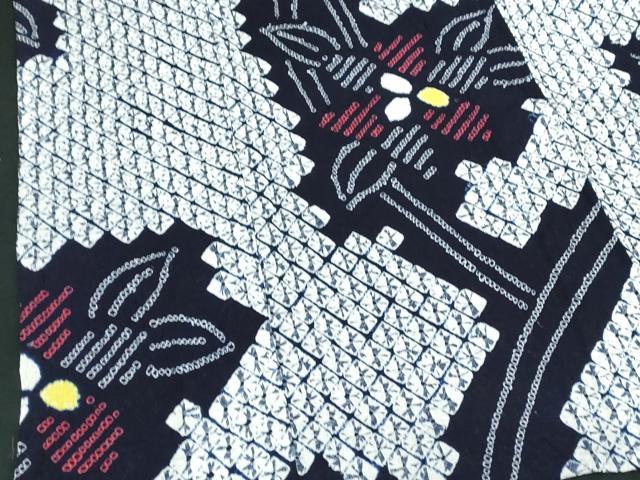 平和屋着物∴夏物　浴衣　有松鳴海絞り　枝花文　綿　逸品　DABJ4300cd