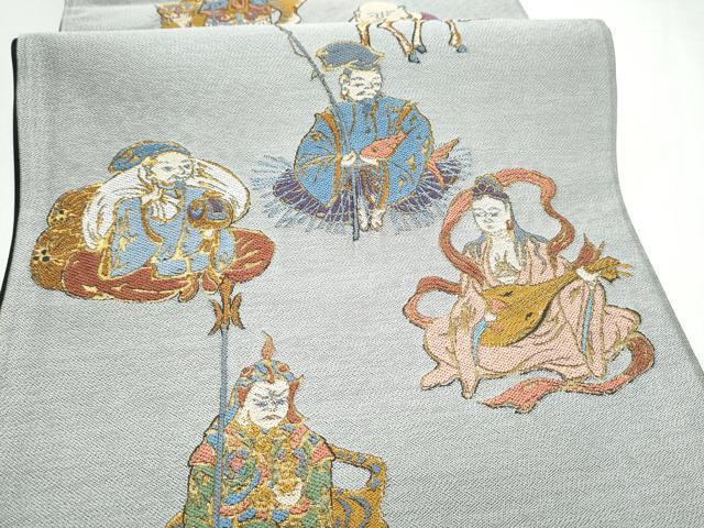 平和屋着物●六通柄袋帯 七福神 金糸 正絹 逸品 未使用 CABL5088hy