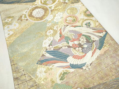 平和屋着物●両面　両方向　全通柄袋帯　唐織　典雅王朝装束文　道長取有職文　金糸　ほていや扱い　正絹　逸品　CABL5100hy