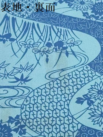 平和屋着物▼小紋　解き反物　着尺　型染め　草花文　逸品　DABJ4591zy