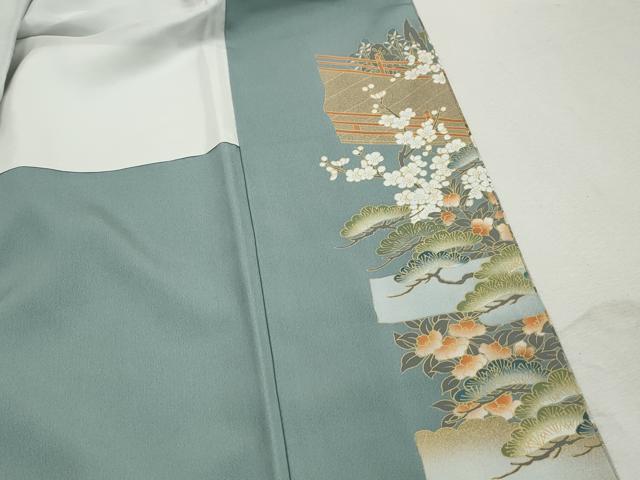 平和屋着物■豪華色留袖　風景人物花松文　暈し染め　金彩　正絹　逸品　DABJ5230qa