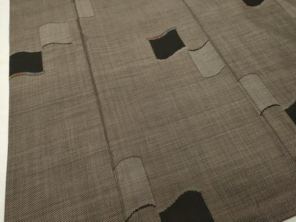 平和屋着物●本場大島紬　9マルキ　泥染め　瓦文　仙太織物謹製　証紙付き　正絹　逸品　CABK2565gh