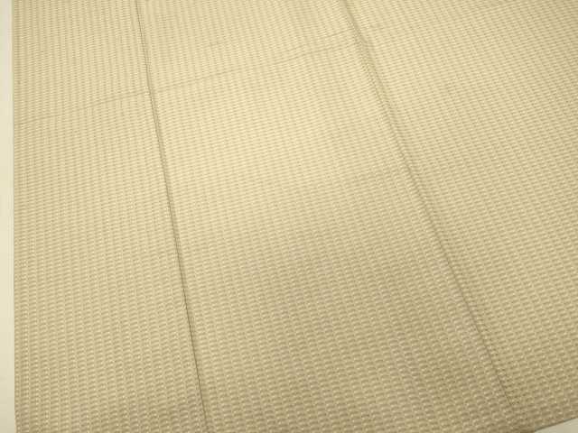 平和屋着物▽上質なお召　単衣　幾何学文様　正絹　逸品　DABJ6571du