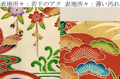 平和屋着物■豪華振袖　型染め　雲重ね花鳥文　正絹　逸品　BAAY6409hj