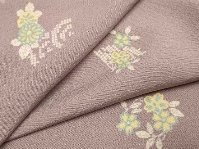 平和屋着物▽上質な小紋　単衣　青海波花文　京都きもの友禅扱い　正絹　逸品　DABJ6535du