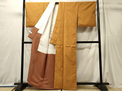 平和屋着物■上質な紬　赤朽葉色　高島屋扱い　正絹　逸品　CABL0770oy