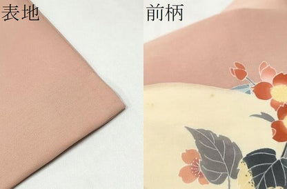 平和屋着物●塩瀬 九寸名古屋帯 友禅 枝花文 正絹 逸品 CABL5080hy