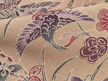 平和屋着物■上質な小紋　型染め　風景花鳥文　正絹　逸品　DABJ5287qa