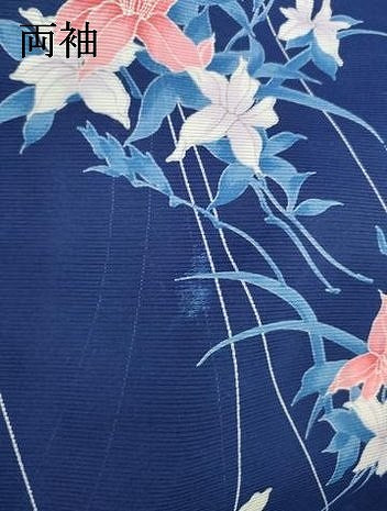 平和屋着物＊夏物　小紋　絽　草花文　洗える着物　AABL7582ck