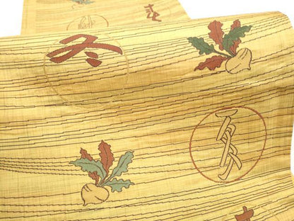 平和屋着物●六通柄袋帯 春夏秋冬 成物 正絹 逸品 未使用 CABL5192hy