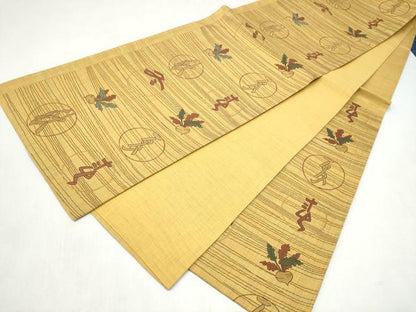 平和屋着物●六通柄袋帯 春夏秋冬 成物 正絹 逸品 未使用 CABL5192hy