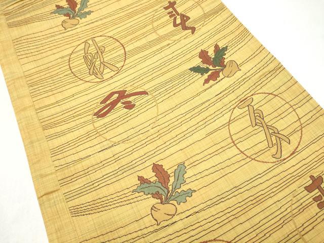 平和屋着物●六通柄袋帯 春夏秋冬 成物 正絹 逸品 未使用 CABL5192hy