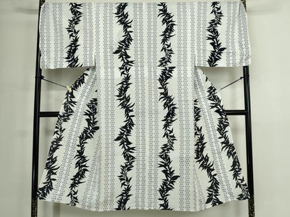 平和屋着物∴夏物　男性　浴衣　注染　枝葉間道　キングサイズ　綿　逸品　DABJ4414cd