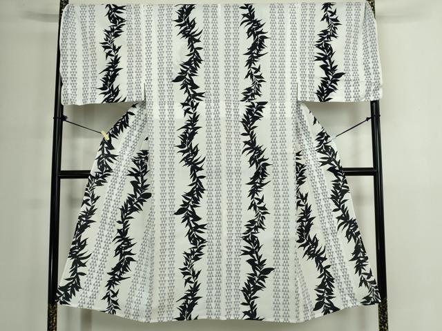平和屋着物∴夏物　男性　浴衣　注染　枝葉間道　キングサイズ　綿　逸品　DABJ4414cd