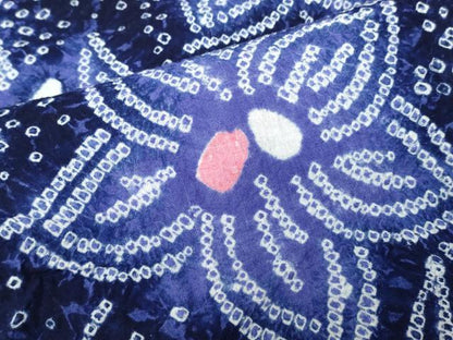 平和屋着物∴夏物　浴衣　有松鳴海絞り　草花文　綿　逸品　DABJ4407cd