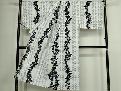 平和屋着物∴夏物　男性　浴衣　注染　枝葉間道　キングサイズ　綿　逸品　DABJ4414cd