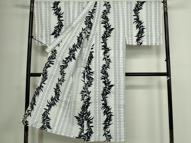 平和屋着物∴夏物　男性　浴衣　注染　枝葉間道　キングサイズ　綿　逸品　DABJ4414cd