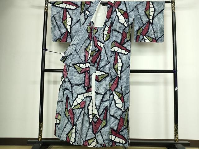 平和屋着物∴夏物　浴衣　有松鳴海絞り　切嵌文　綿　逸品　DABJ4401cd
