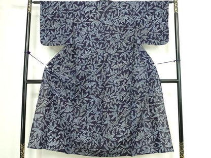 平和屋着物∴夏物　浴衣　有松鳴海絞り　笹文　綿　逸品　DABJ4404cd