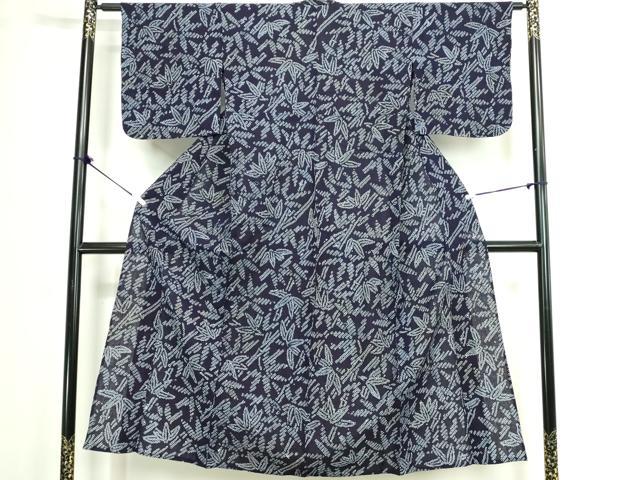 平和屋着物∴夏物　浴衣　有松鳴海絞り　笹文　綿　逸品　DABJ4404cd
