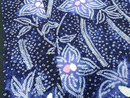 平和屋着物∴夏物　浴衣　有松鳴海絞り　草花文　綿　逸品　DABJ4407cd