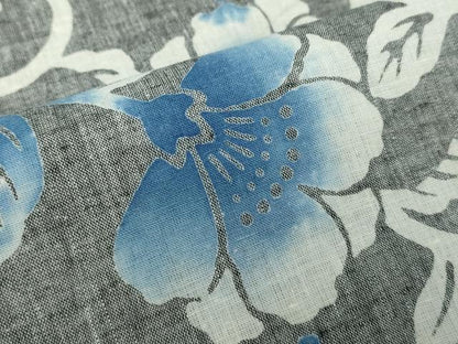 平和屋着物∴夏物　浴衣　注染　手縫い　花唐草文　綿　逸品　DABJ4438cd