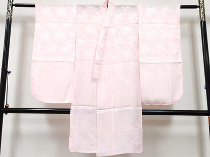 平和屋着物[]七五三　女の子　７歳　祝着　四つ身　襦袢(無双仕立て)セット　駒刺繍　橘笹竹梅花文　暈し染め　金彩　逸品　DABG3405ma