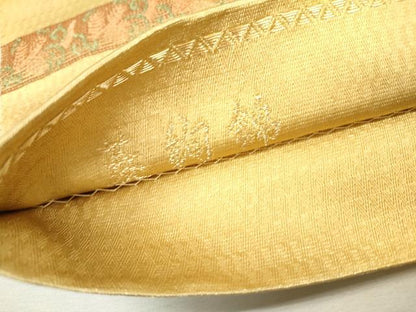平和屋着物▼六通柄袋帯　菱絢錦　あけぼの繭　正絹　逸品　DABI7942fe