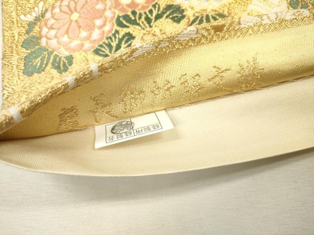 平和屋着物▼六通柄袋帯　慶長御所解文様　金糸　正絹　逸品　DABI7938fe