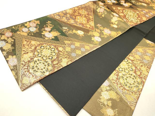 平和屋着物▼六通柄袋帯　正倉院宝尽くし花唐草文　金糸　正絹　逸品　DABI7953fe