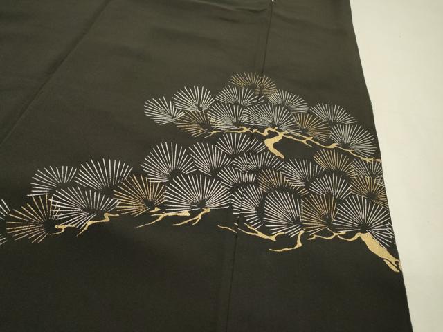平和屋着物▼豪華黒留袖　総刺繍　松　金糸　正絹　逸品　DABJ7014fe