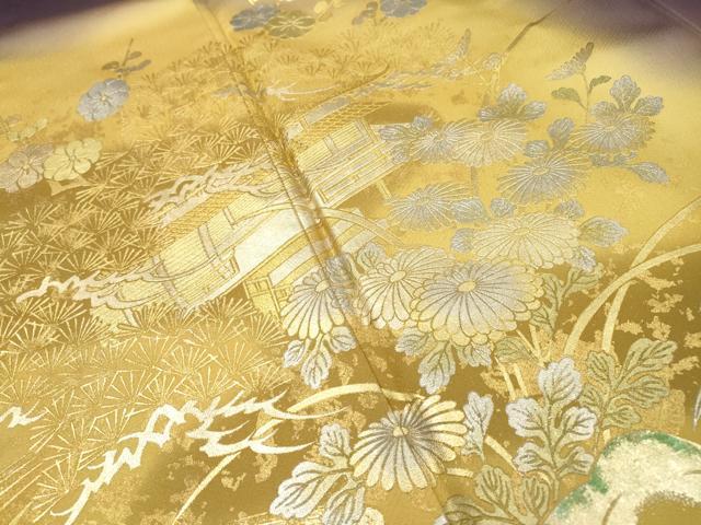 平和屋着物▼豪華色留袖　風景菊松文　暈し染　金銀彩　正絹　逸品　DABI8000fe