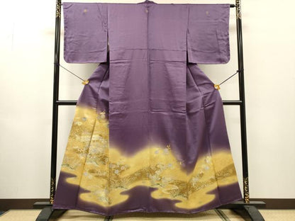 平和屋着物▼豪華色留袖　風景菊松文　暈し染　金銀彩　正絹　逸品　DABI8000fe