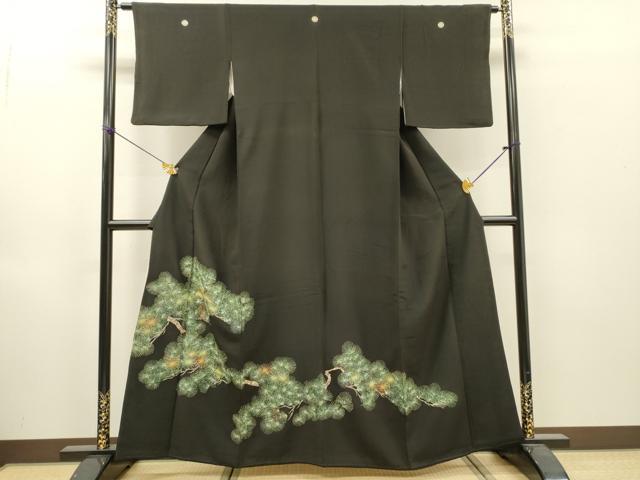 平和屋着物▼豪華黒留袖　総刺繍　松　金糸　正絹　逸品　DABJ7014fe