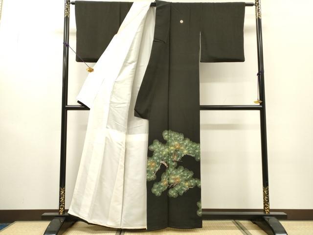平和屋着物▼豪華黒留袖　総刺繍　松　金糸　正絹　逸品　DABJ7014fe